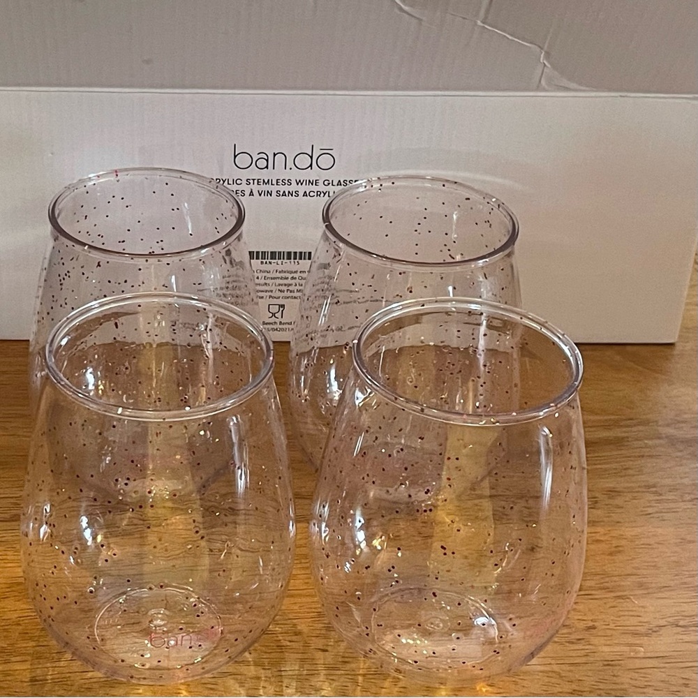 ban.do acrylic stemless wine glasses set of 4